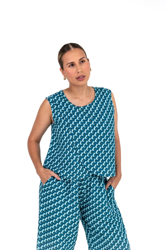 The Archie Top - Turquoise