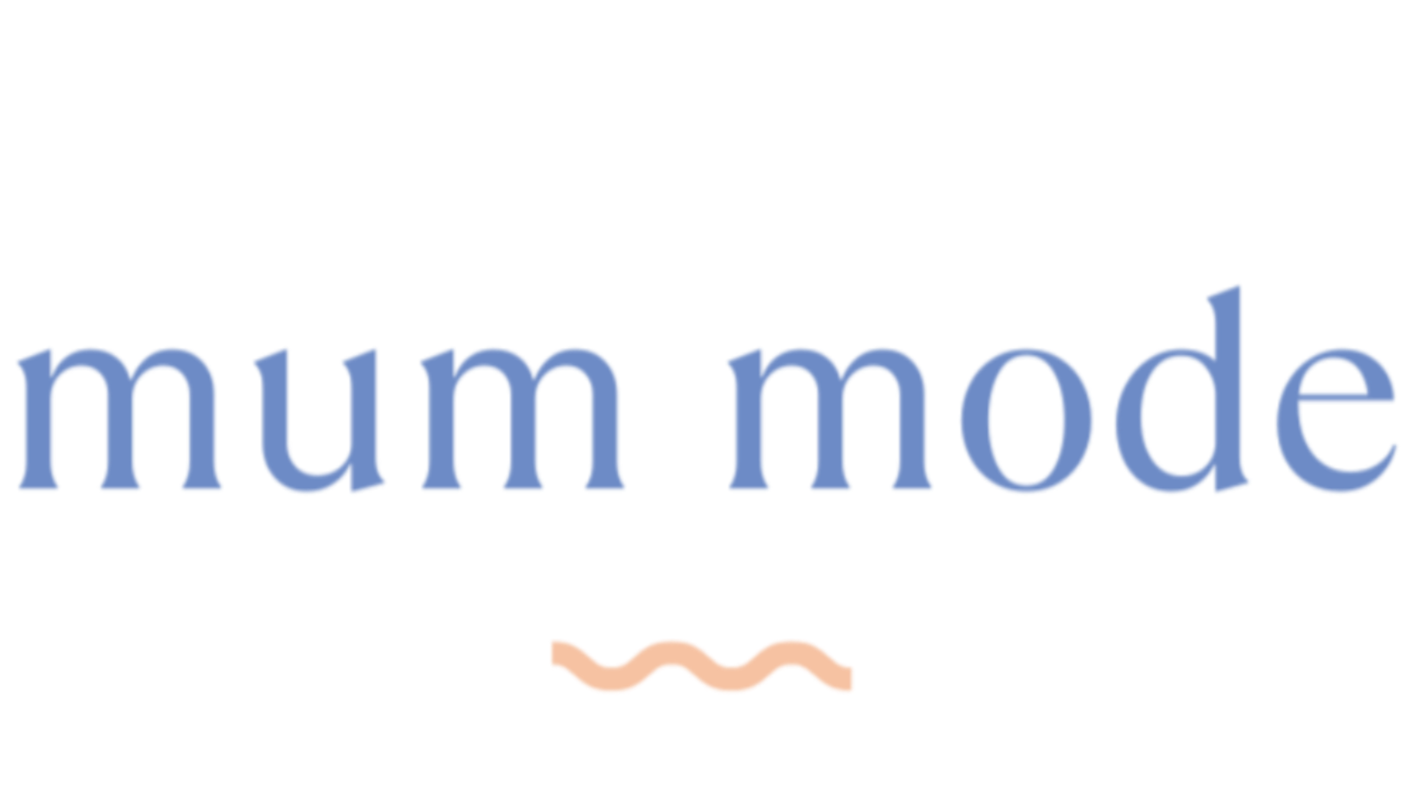 Text 'mum mode' on a white background